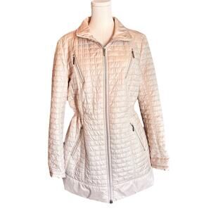Laundry By Shelli Segal Lightweight Quilted Puffer Jacket Cream Ivory Sz XL